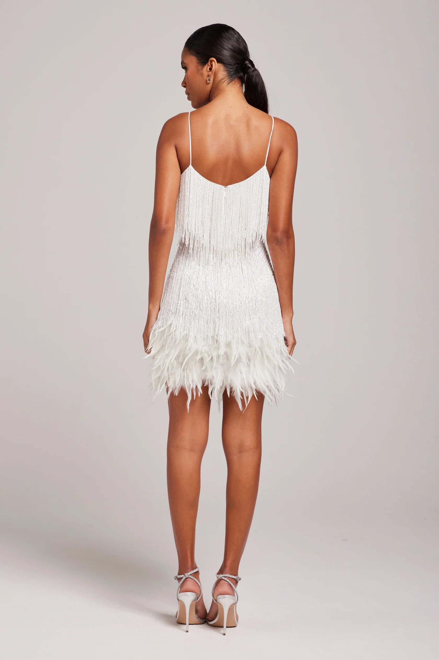 Feather Fringe Cocktail Mini Dress
