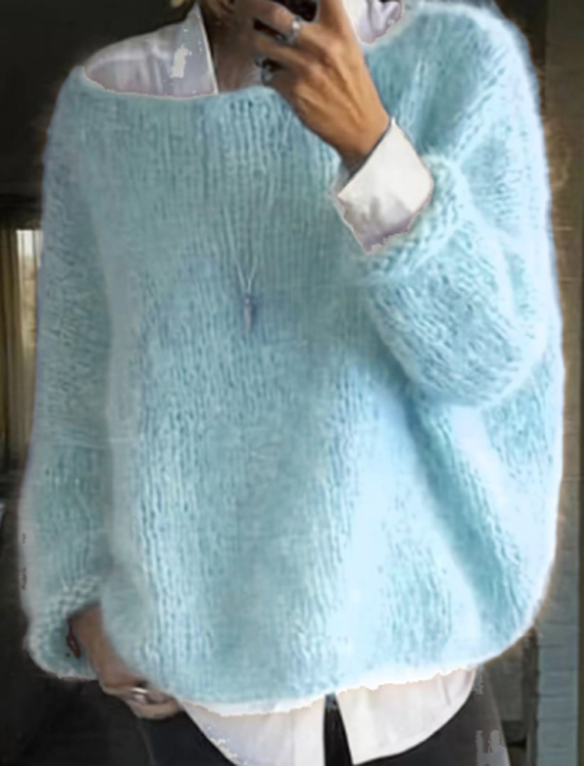 Fuzzy Boat Neck Jumper
