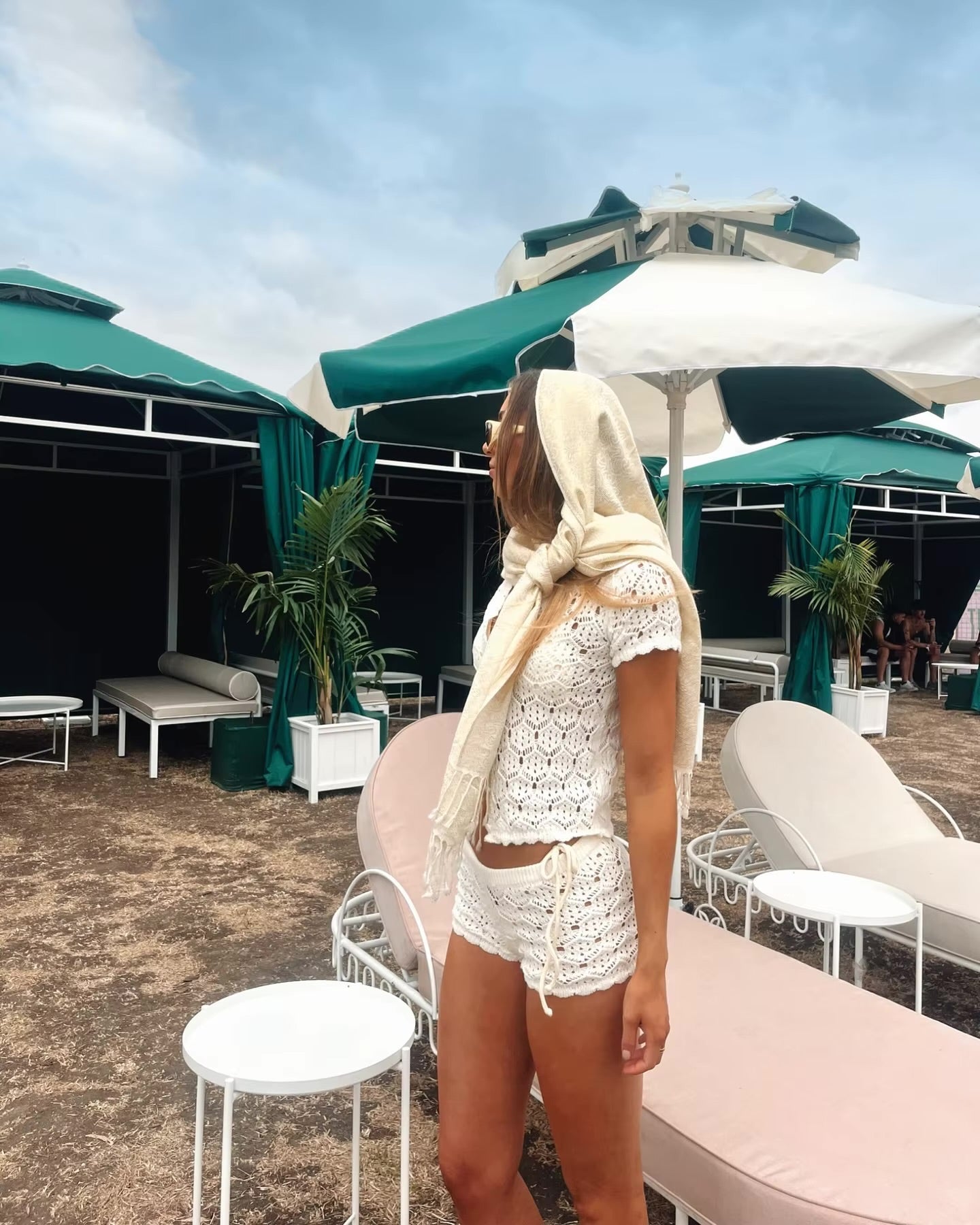Crochet Button Top & Shorts Set