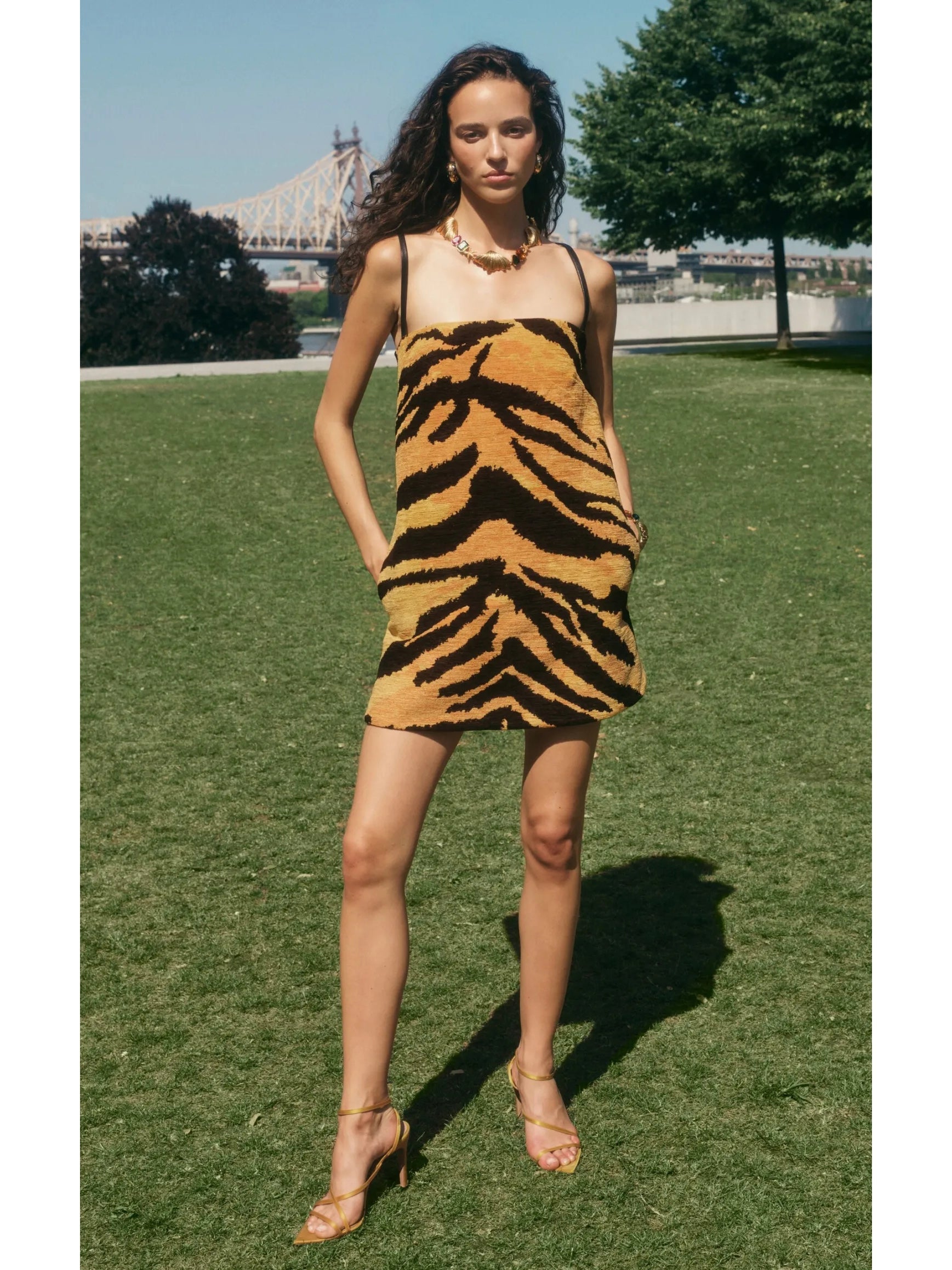 Tiger Jacquard Chenille Mini Dress