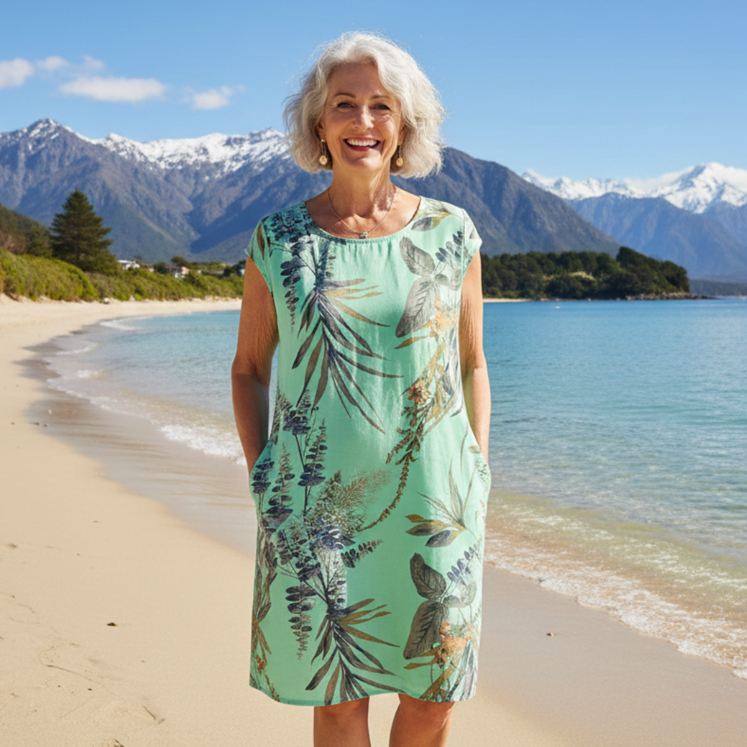 Botanical Print Midi Shift Dress