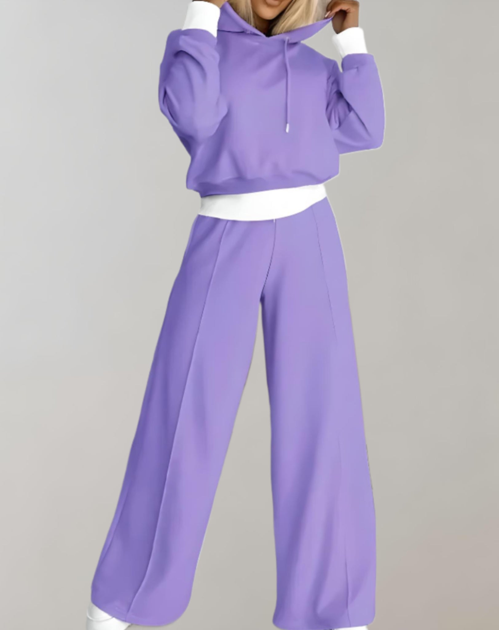 Cropped Hoodie Wide-Leg Lounge Set