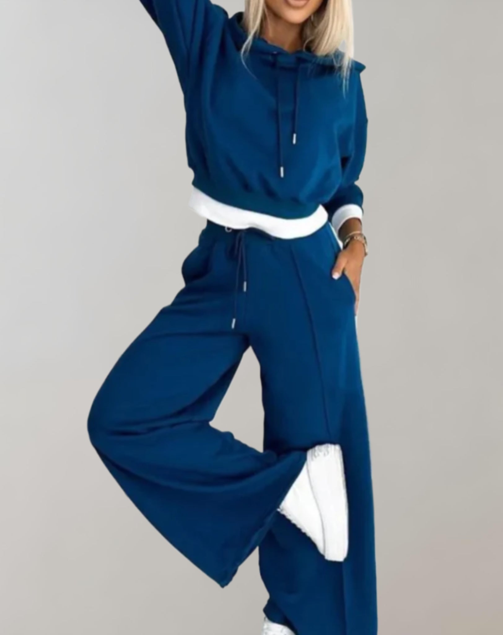 Cropped Hoodie Wide-Leg Lounge Set