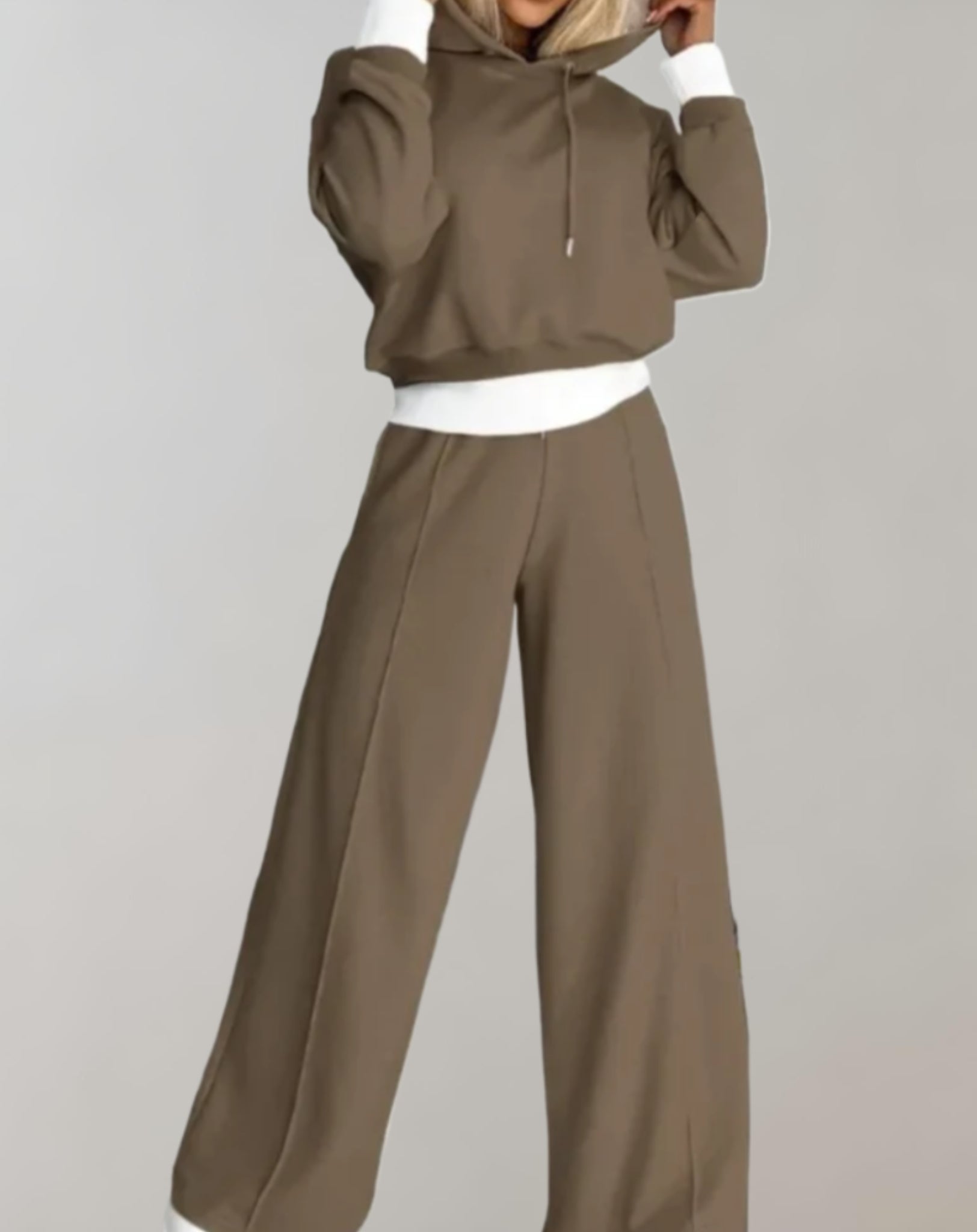 Cropped Hoodie Wide-Leg Lounge Set