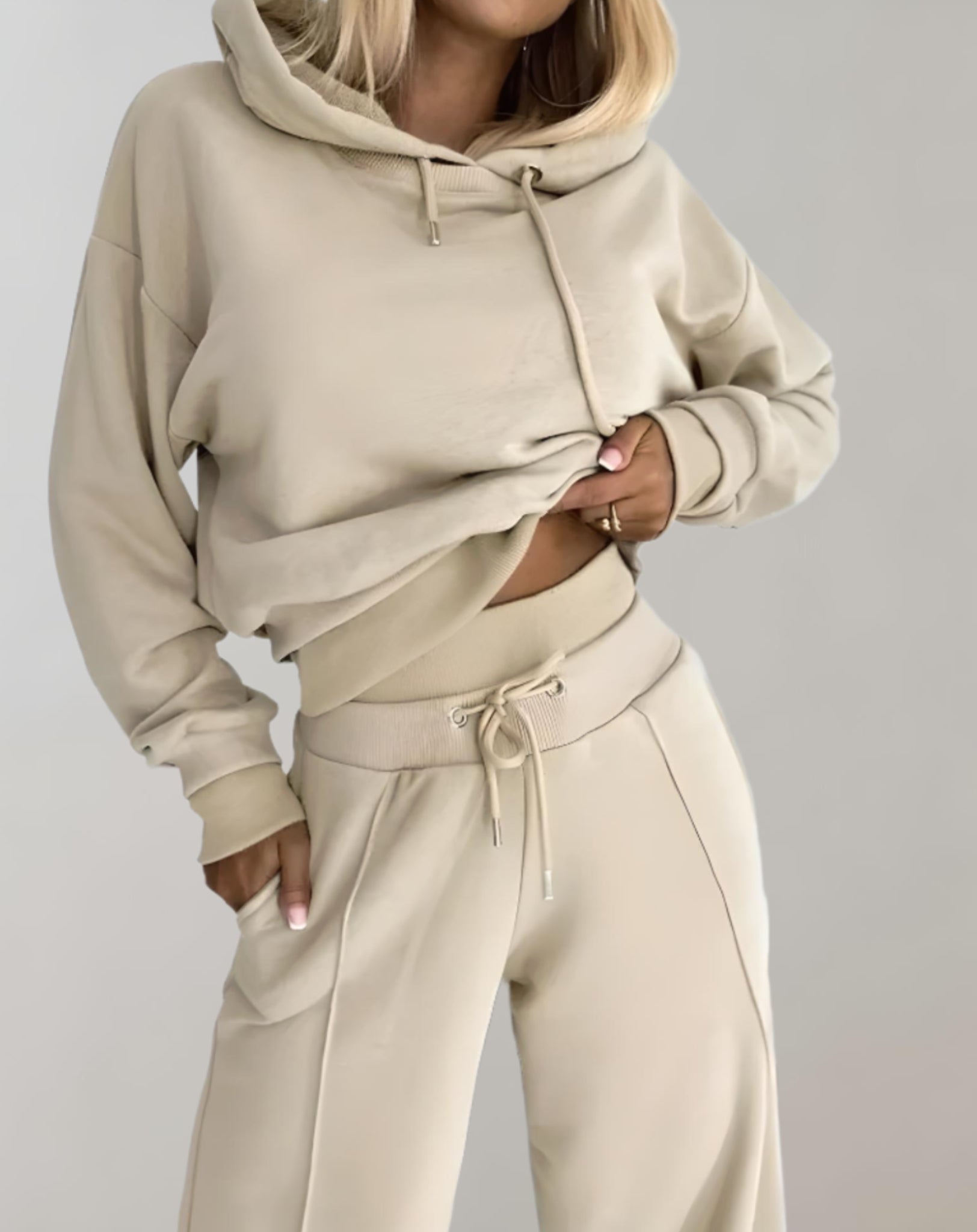 Cropped Hoodie Wide-Leg Lounge Set