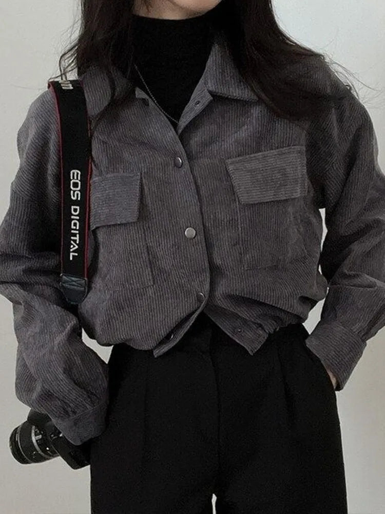 Zenara™ | Vintage corduroy short jacket