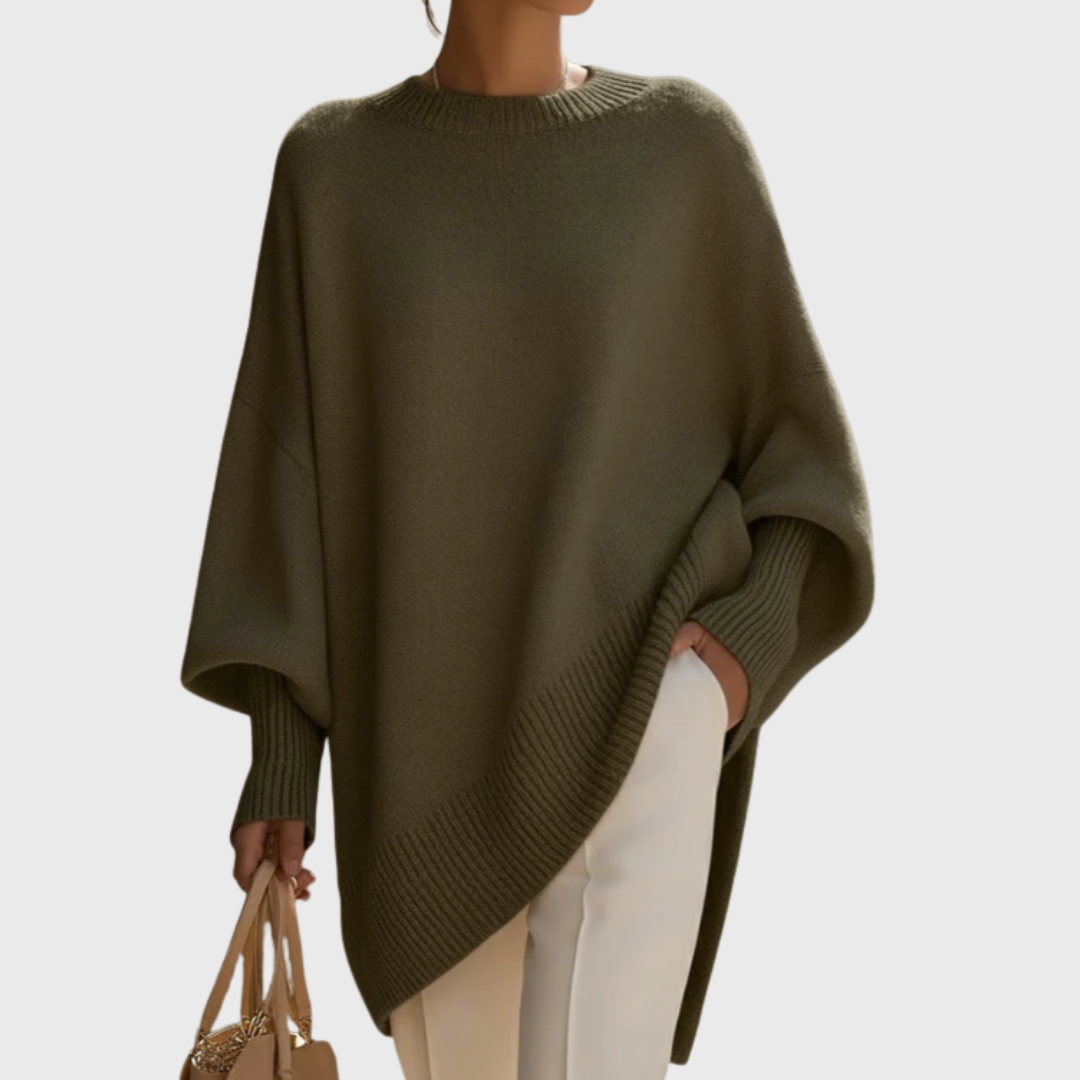 Poncho Knit Asymmetric Jumper
