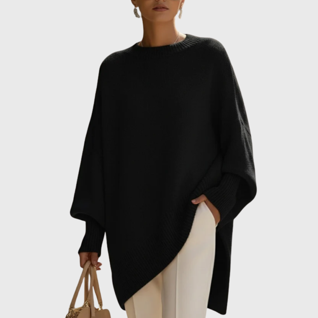 Poncho Knit Asymmetric Jumper