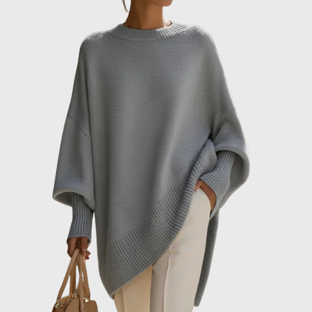 Poncho Knit Asymmetric Jumper