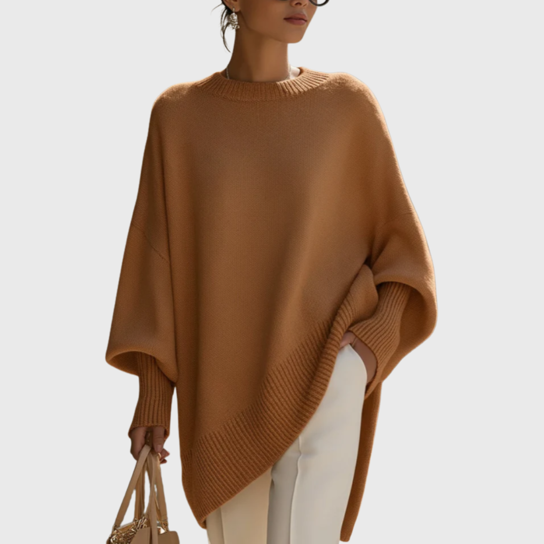 Poncho Knit Asymmetric Jumper