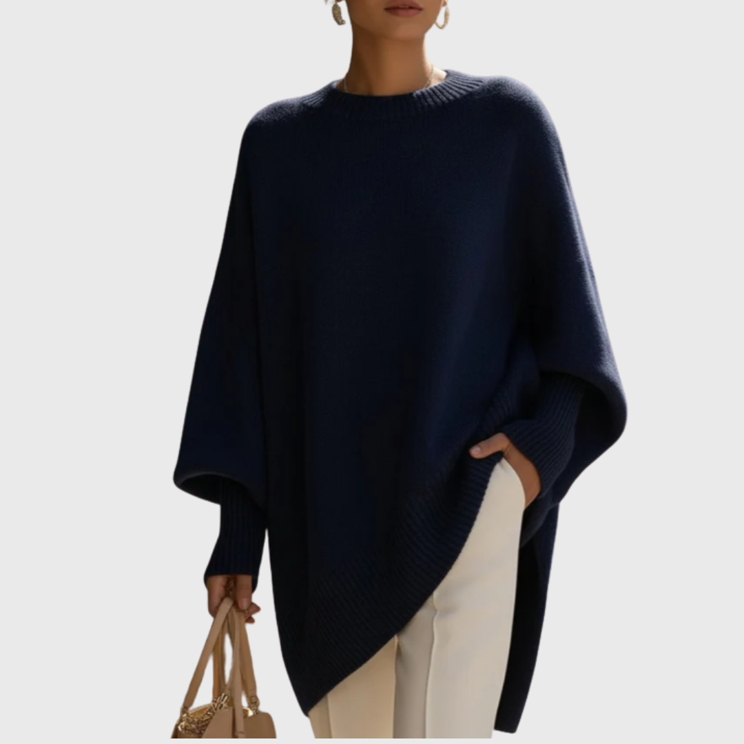 Poncho Knit Asymmetric Jumper