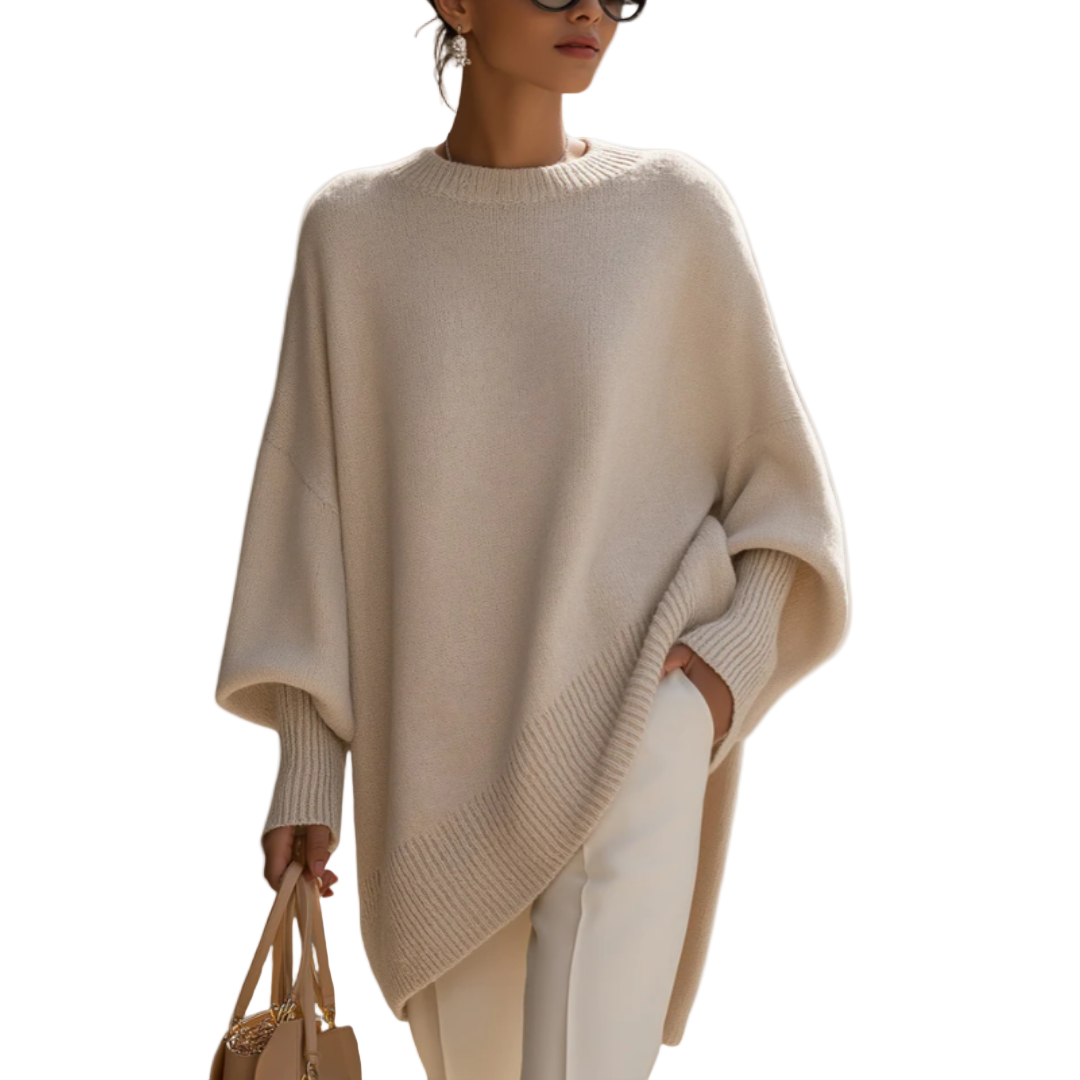 Poncho Knit Asymmetric Jumper