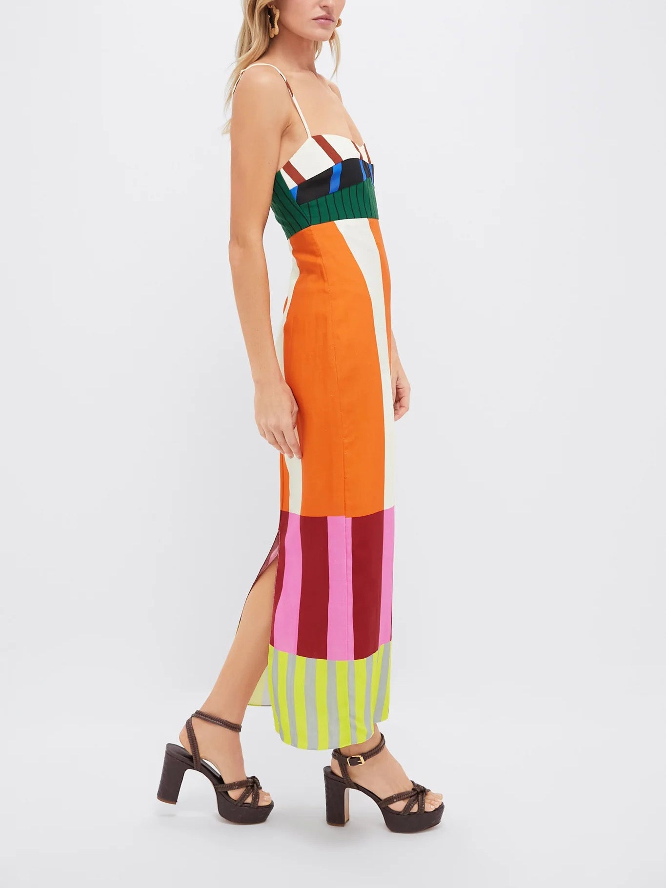 Striped Empire-Waist Maxi Dress