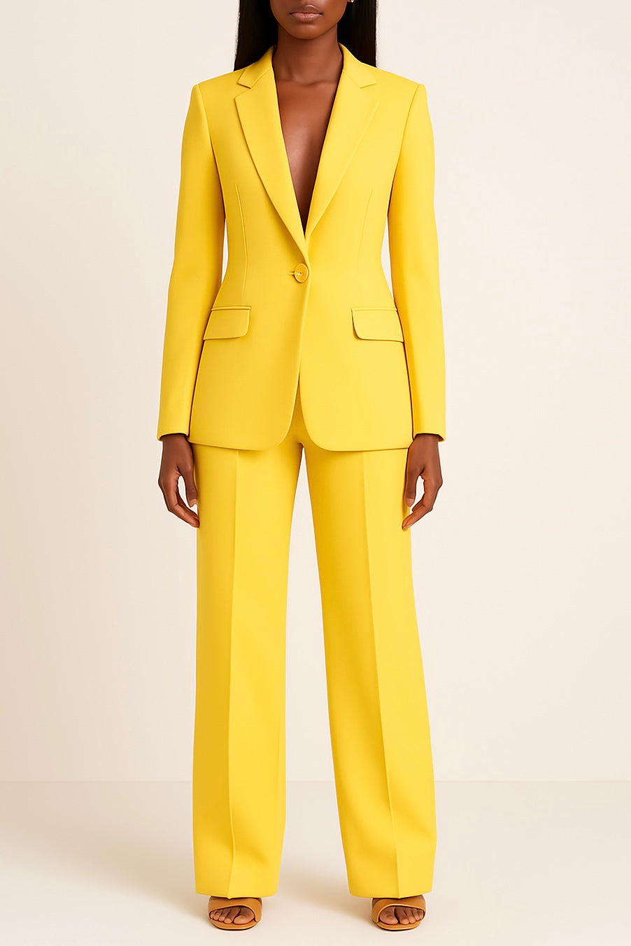 Tailored Blazer Wide-Leg Trouser Suit