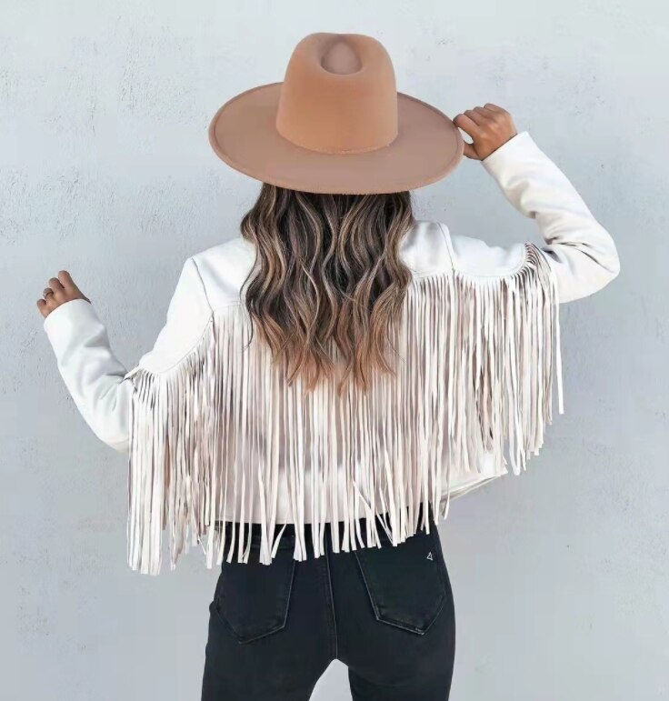 Fringe Vegan Suede Cropped Jacket