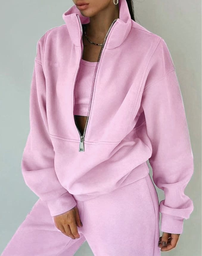Quarter Zip Fleece Lounge Set