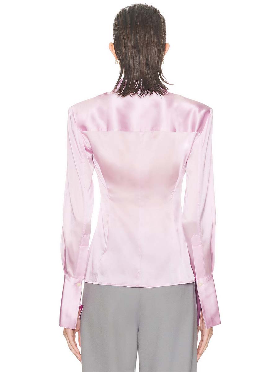 Satin Blouse & Corduroy Trouser Set