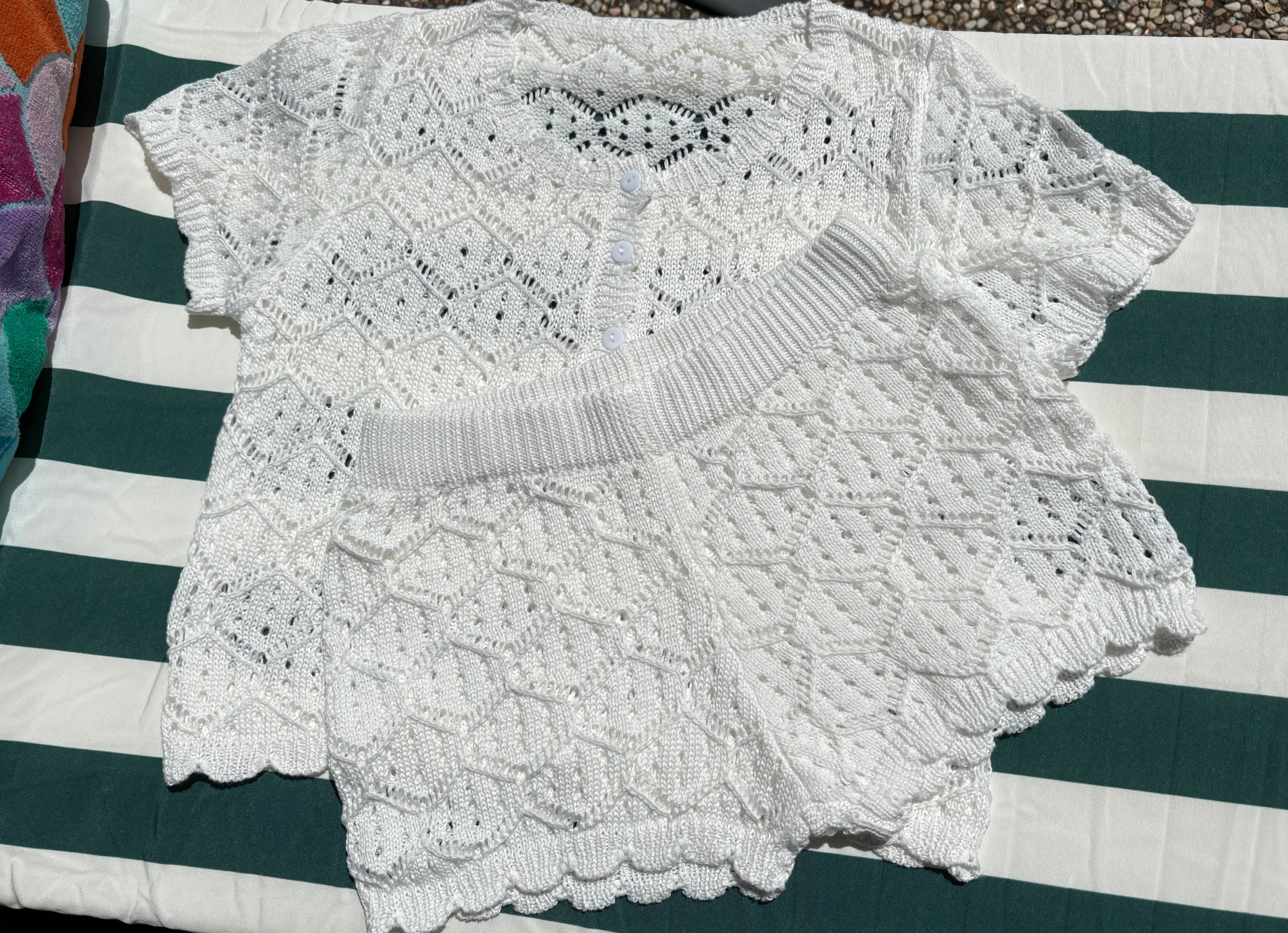 Crochet Button Top & Shorts Set