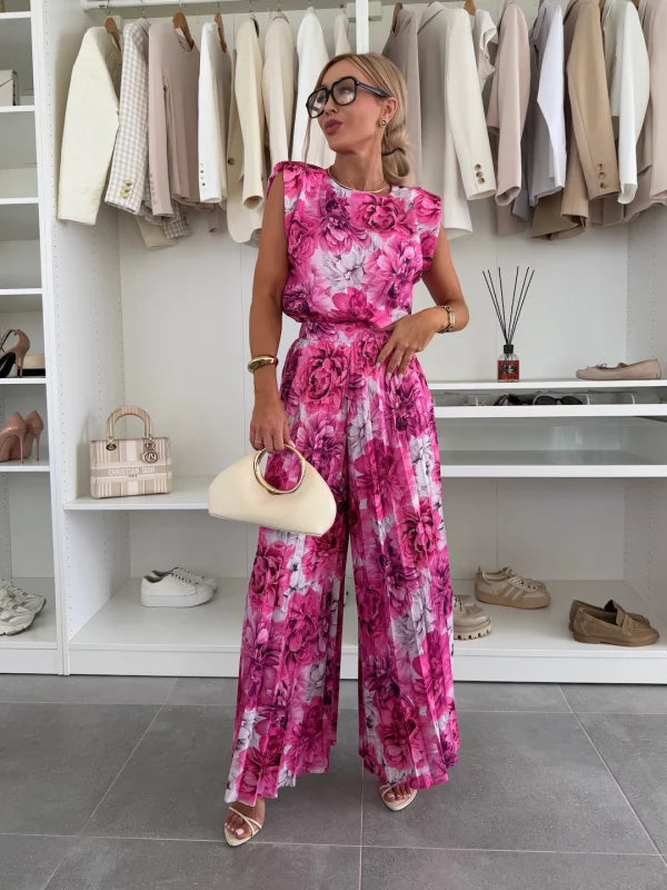 Pleated Wide Leg Trouser Co-ord Set