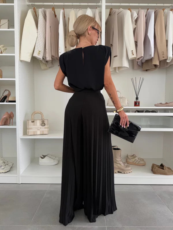 Pleated Wide Leg Trouser Co-ord Set