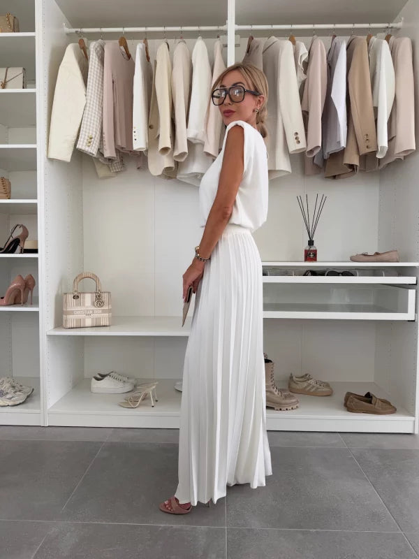 Pleated Wide Leg Trouser Co-ord Set