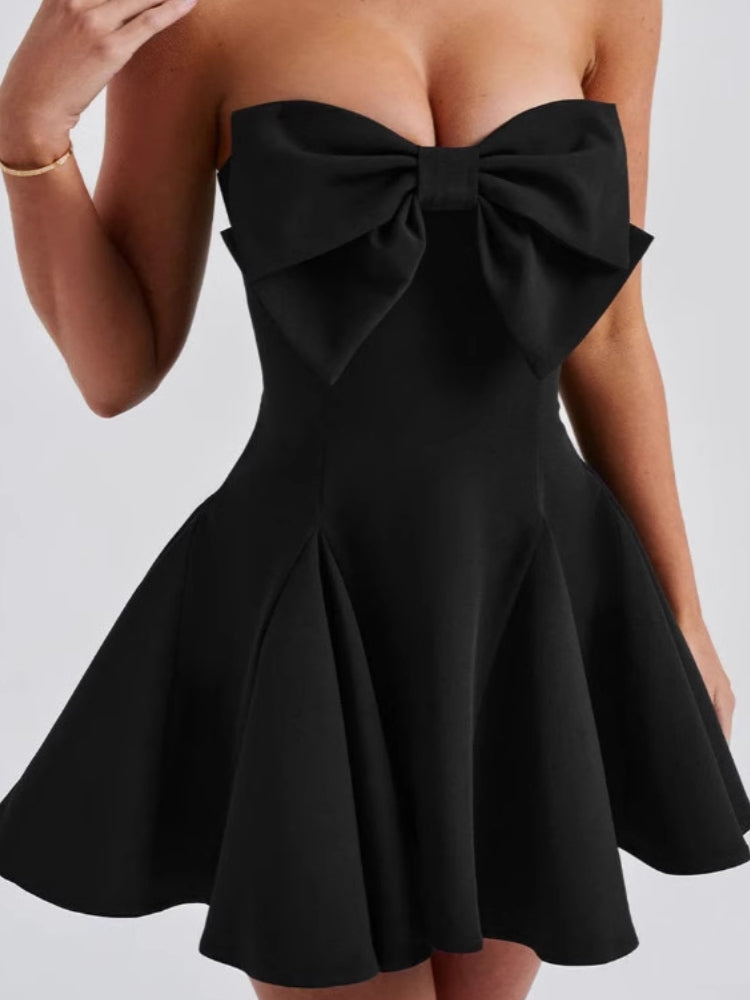Bow-Tie Sweetheart Mini Dress