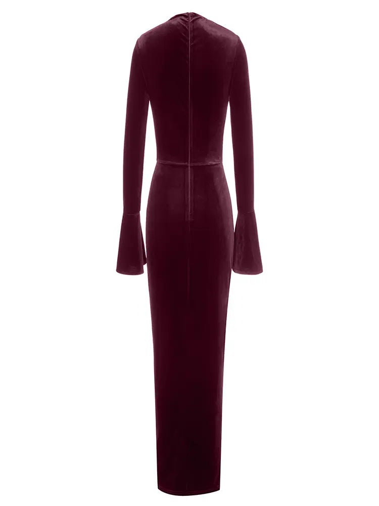 Diagonal Neckline Fitted Dress