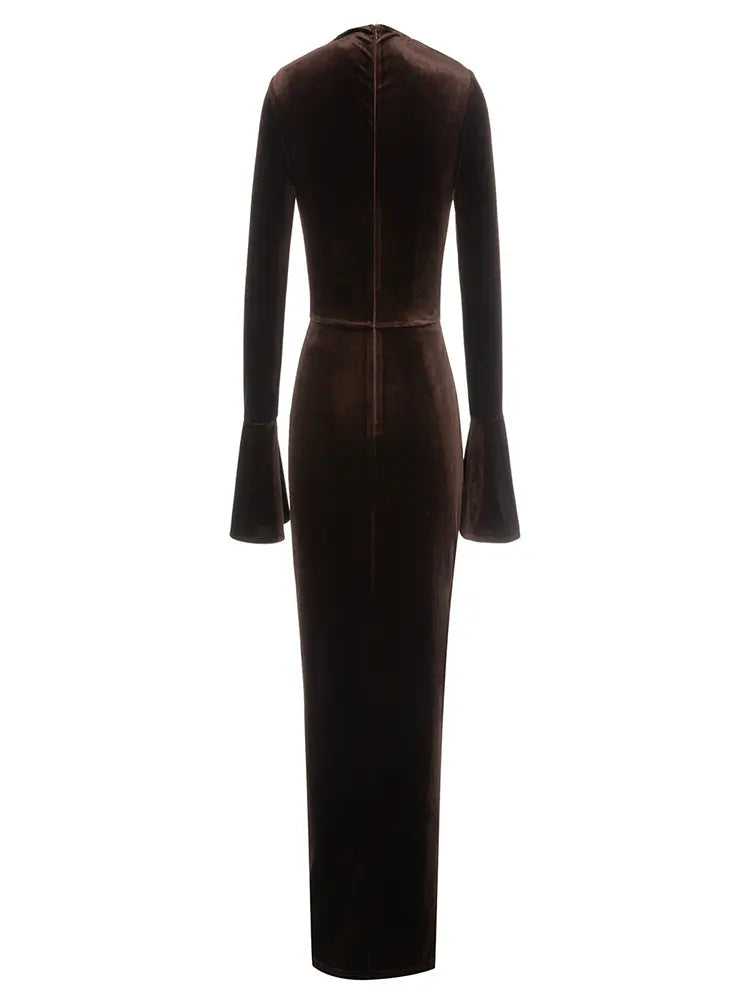 Diagonal Neckline Fitted Dress