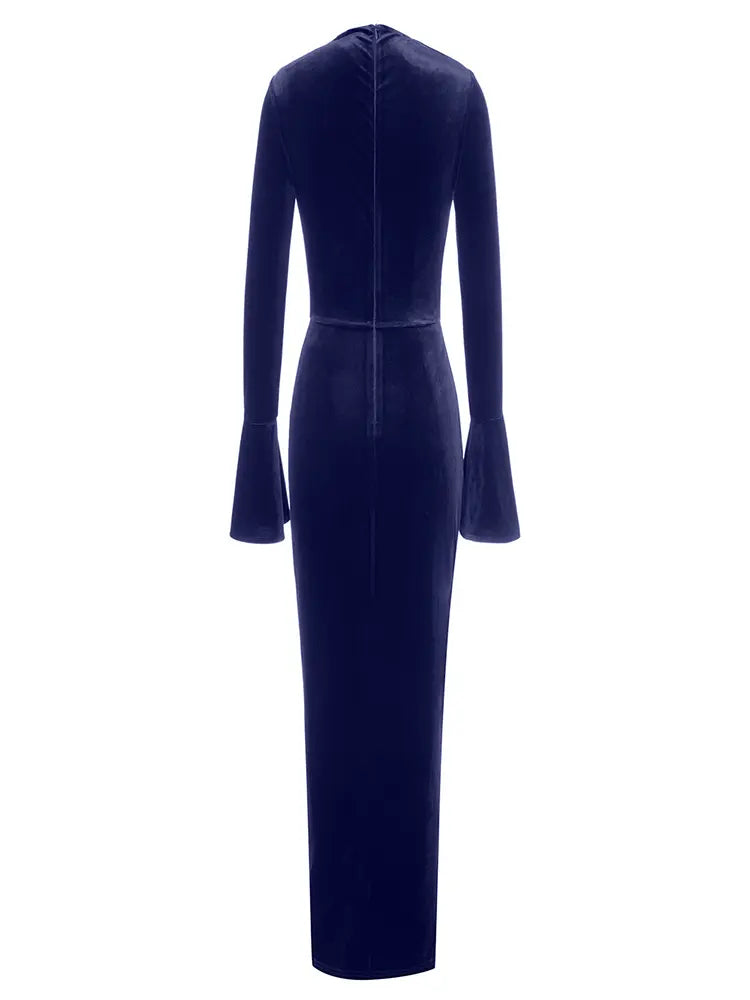 Diagonal Neckline Fitted Dress