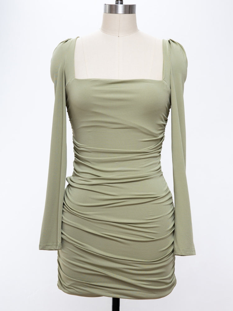 Long-Sleeve Bodycon Mini Dress