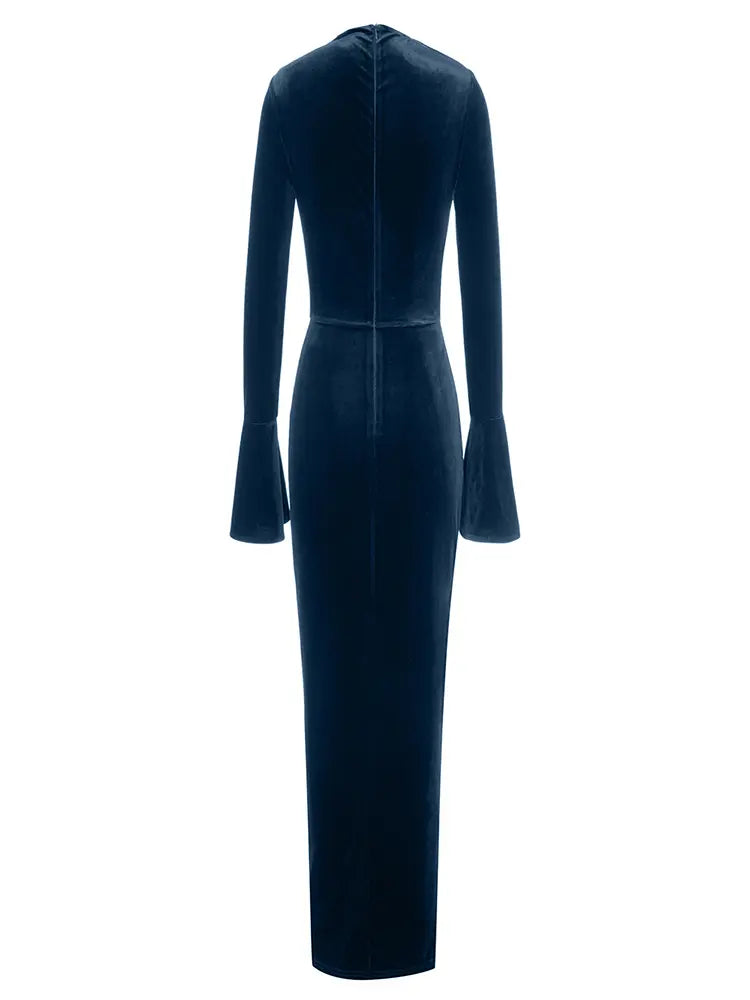 Diagonal Neckline Fitted Dress