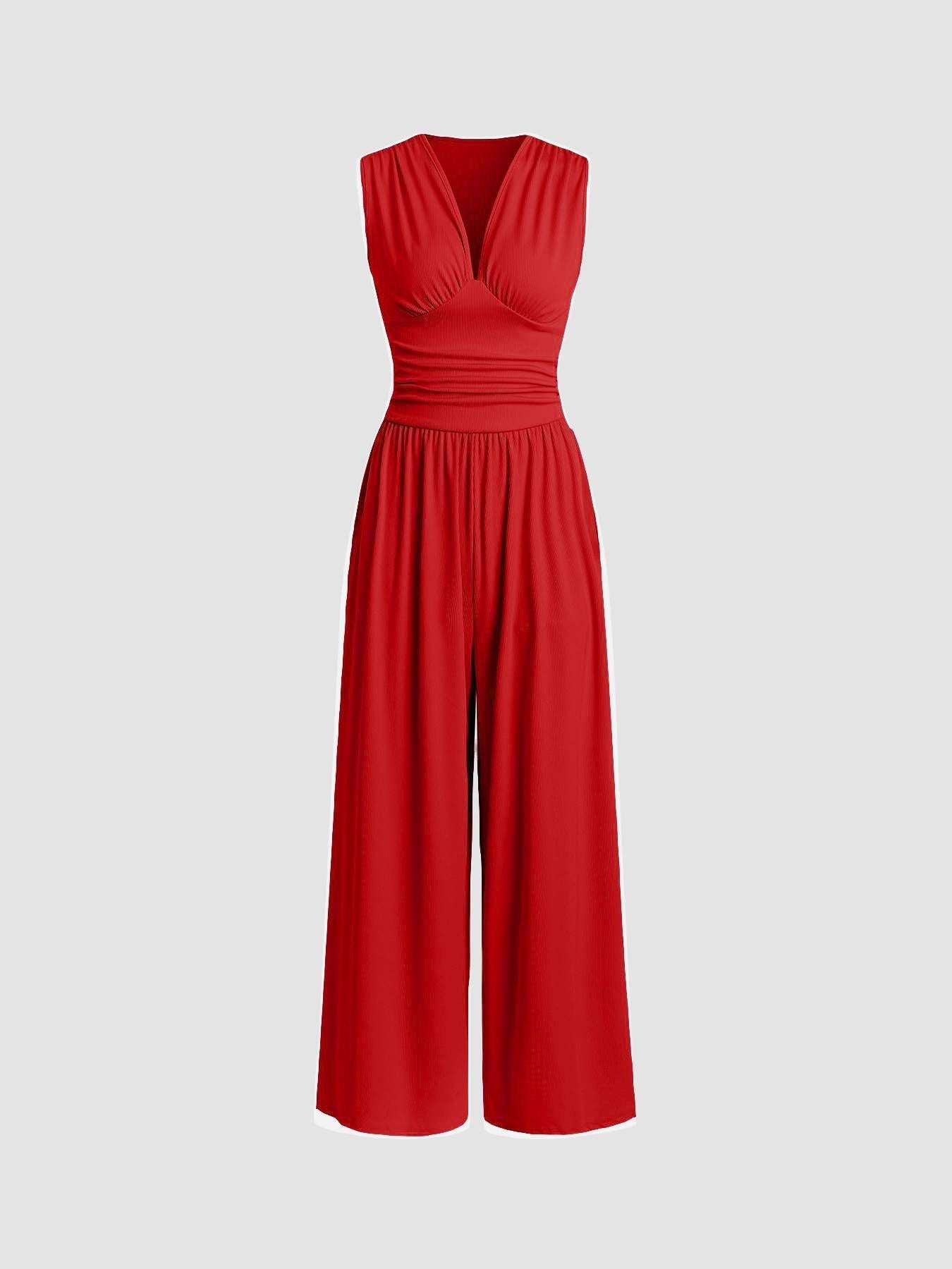 Sleeveless Wide-Leg Jumpsuit