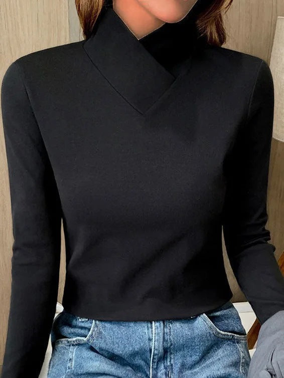 Fitted Long Sleeve Turtleneck Top