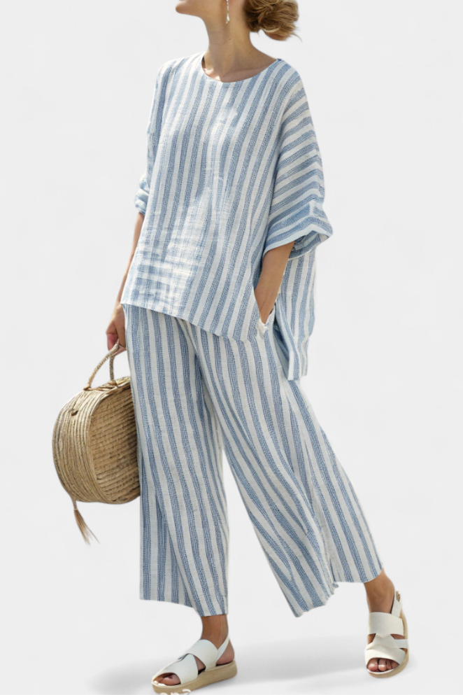 Striped Linen Two-Piece Set