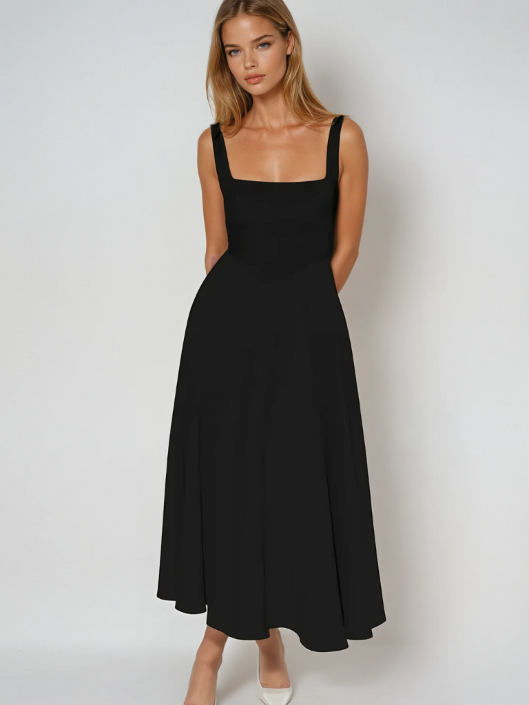 Structured A-Line Midi Dress