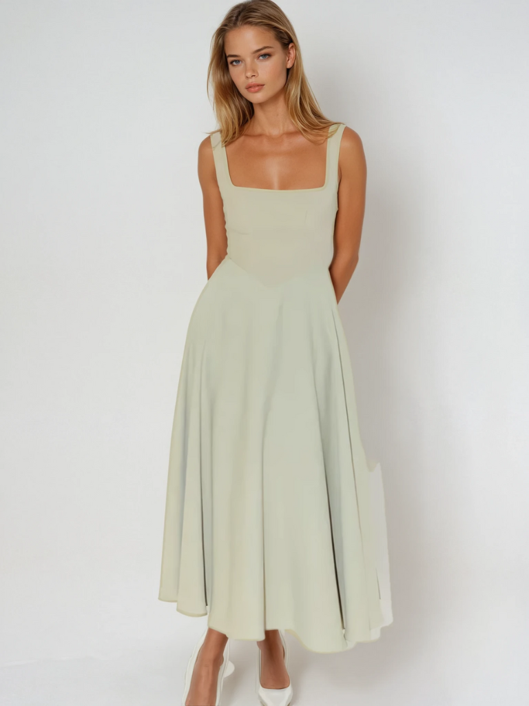 Structured A-Line Midi Dress