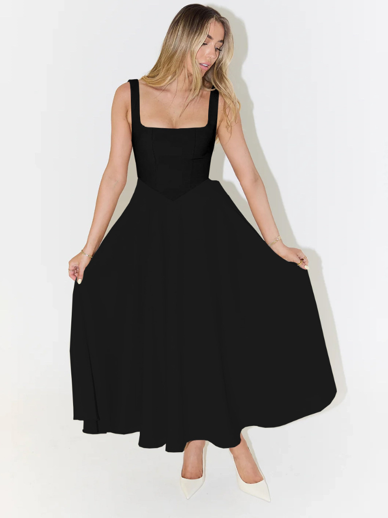 Structured A-Line Midi Dress