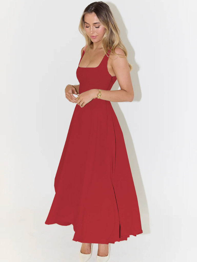 Structured A-Line Midi Dress