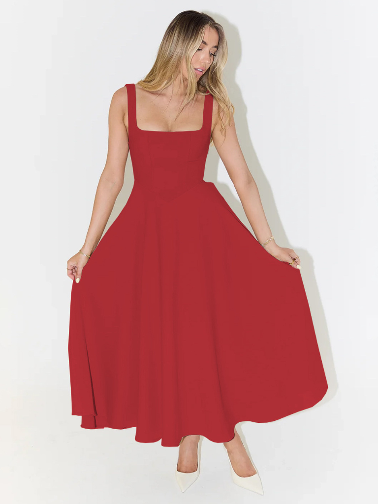 Structured A-Line Midi Dress