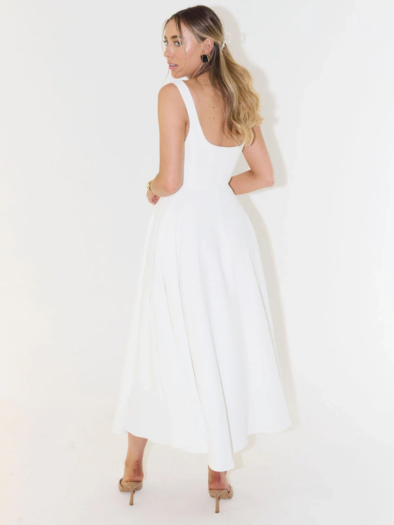 Structured A-Line Midi Dress