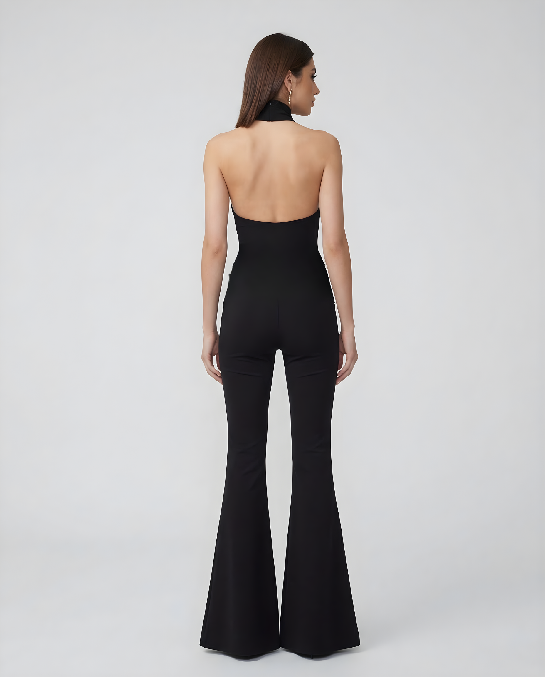 Halter Medallion Flared Jumpsuit