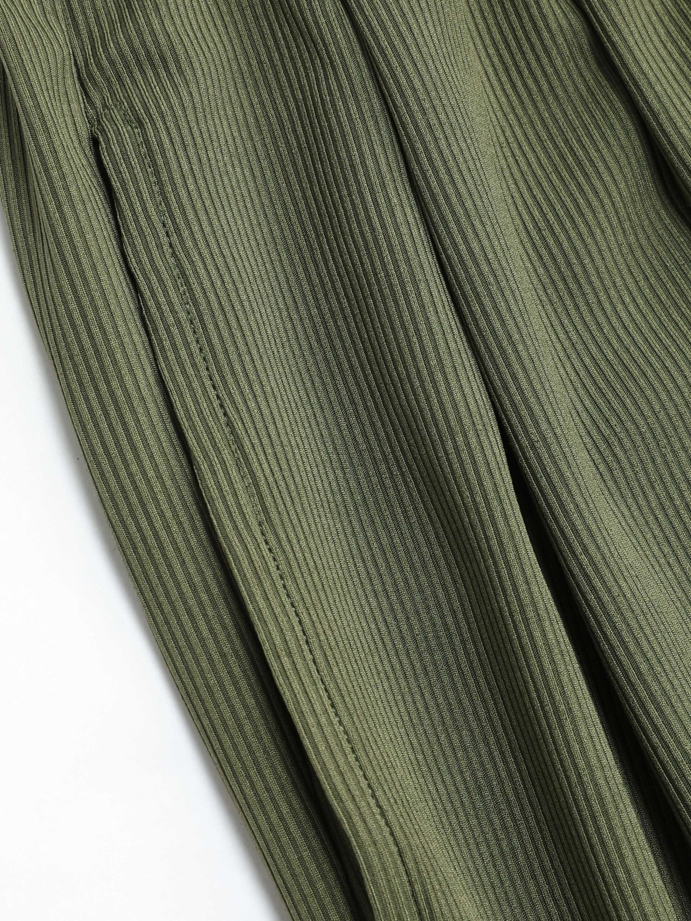 Ribbed V-Neck Wide-Leg Jumpsuit