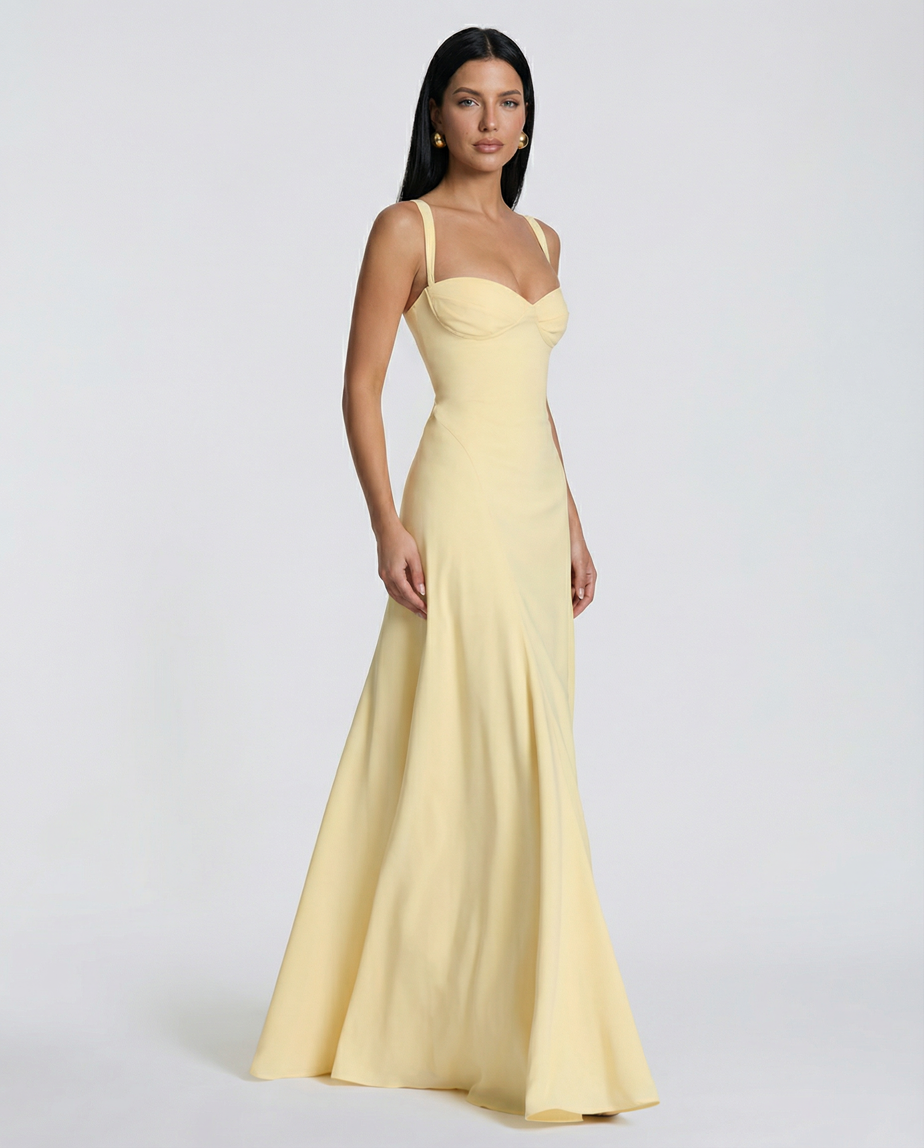 Chiffon Sweetheart Corset Maxi Dress