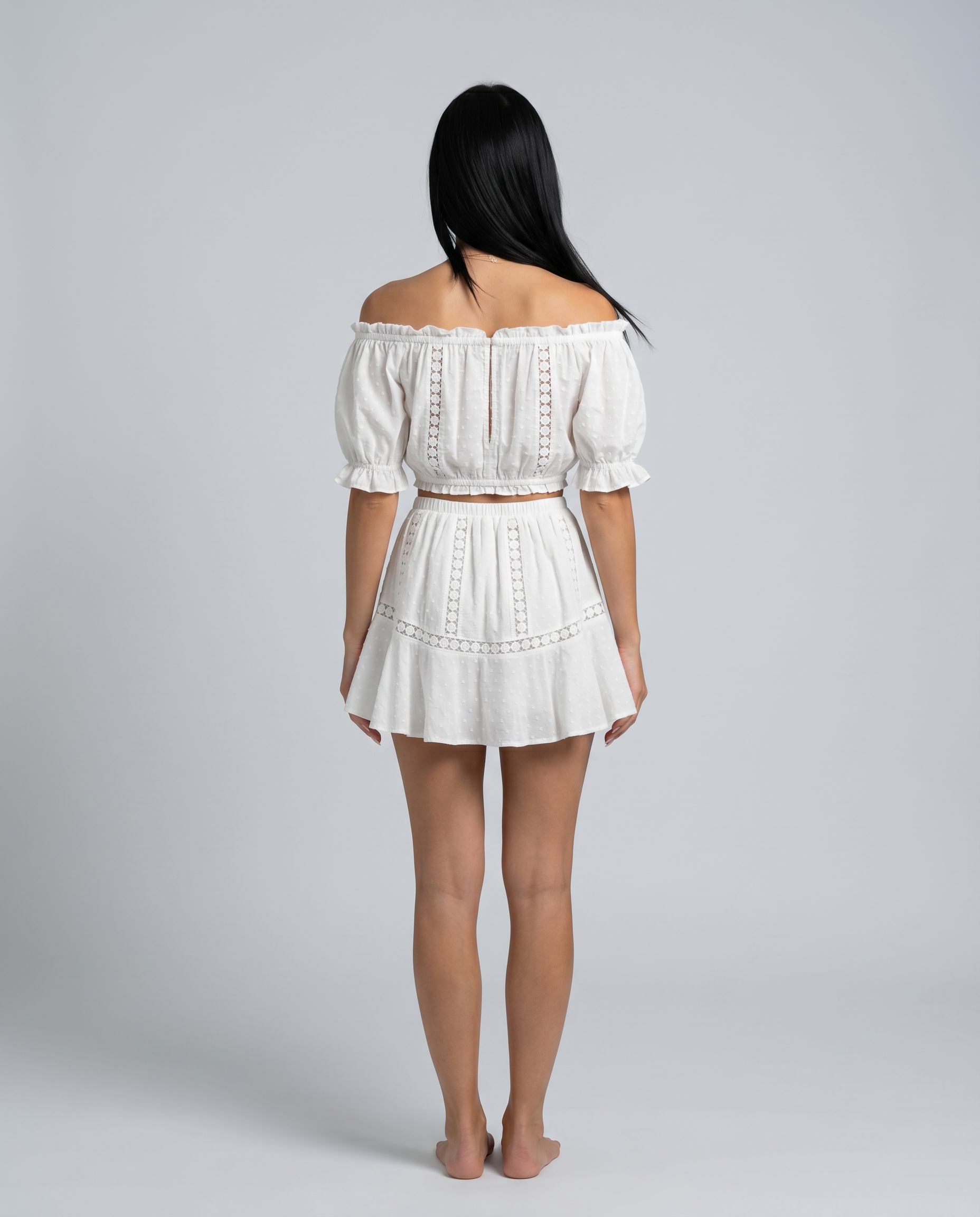 Puff Sleeve Top Flared Mini Set