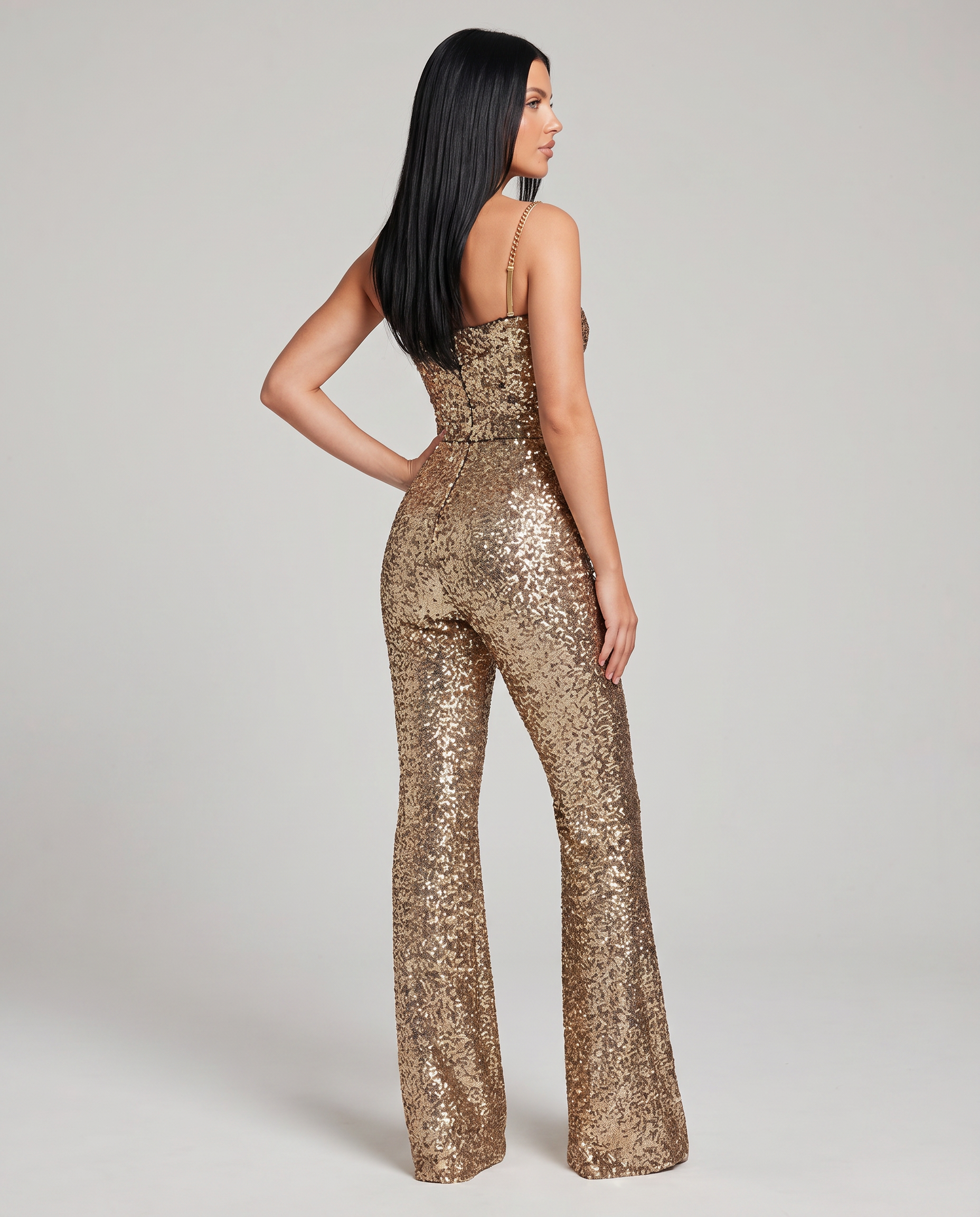 Sequin Sweetheart Flared Jumpsuit