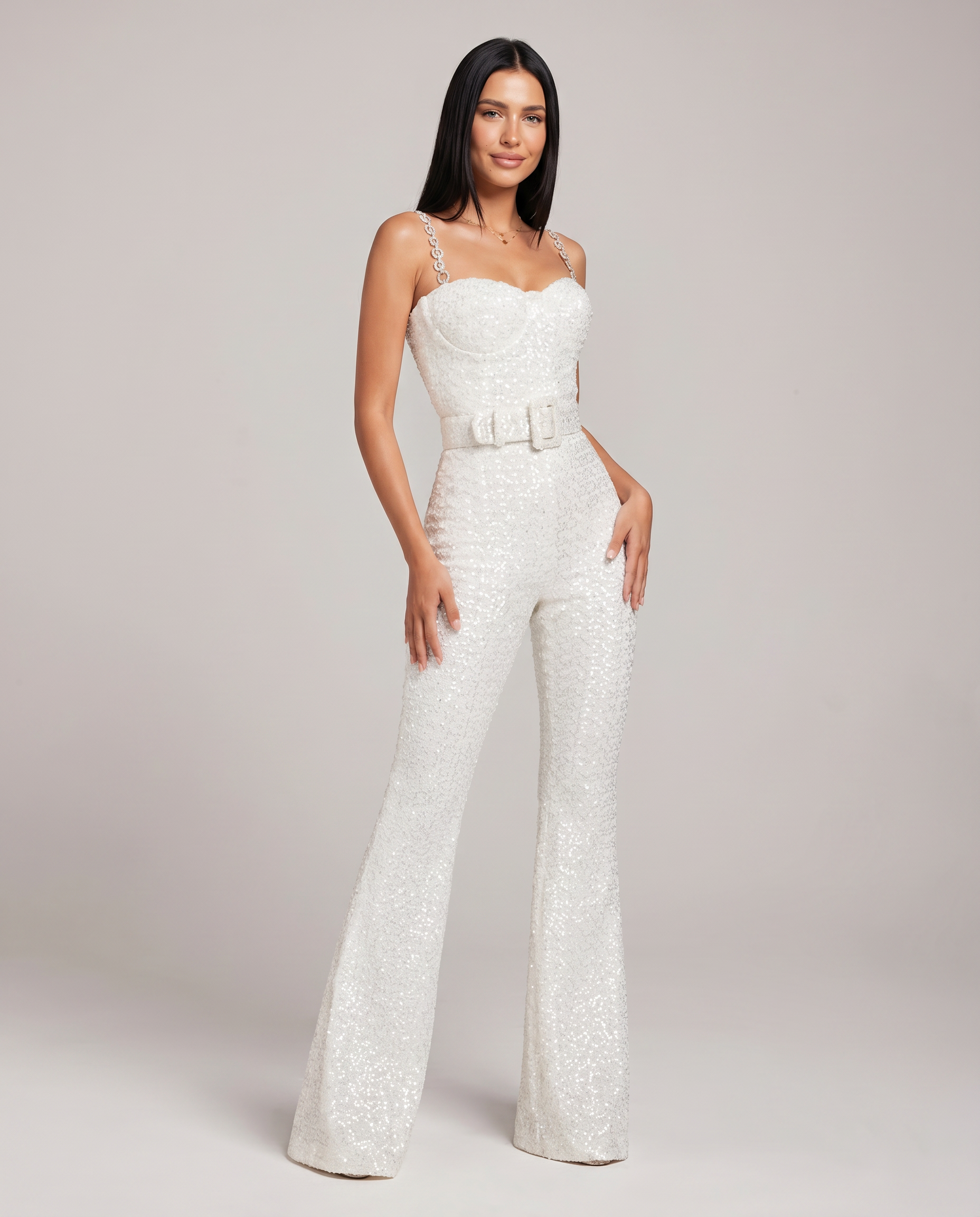 Sequin Sweetheart Flared Jumpsuit