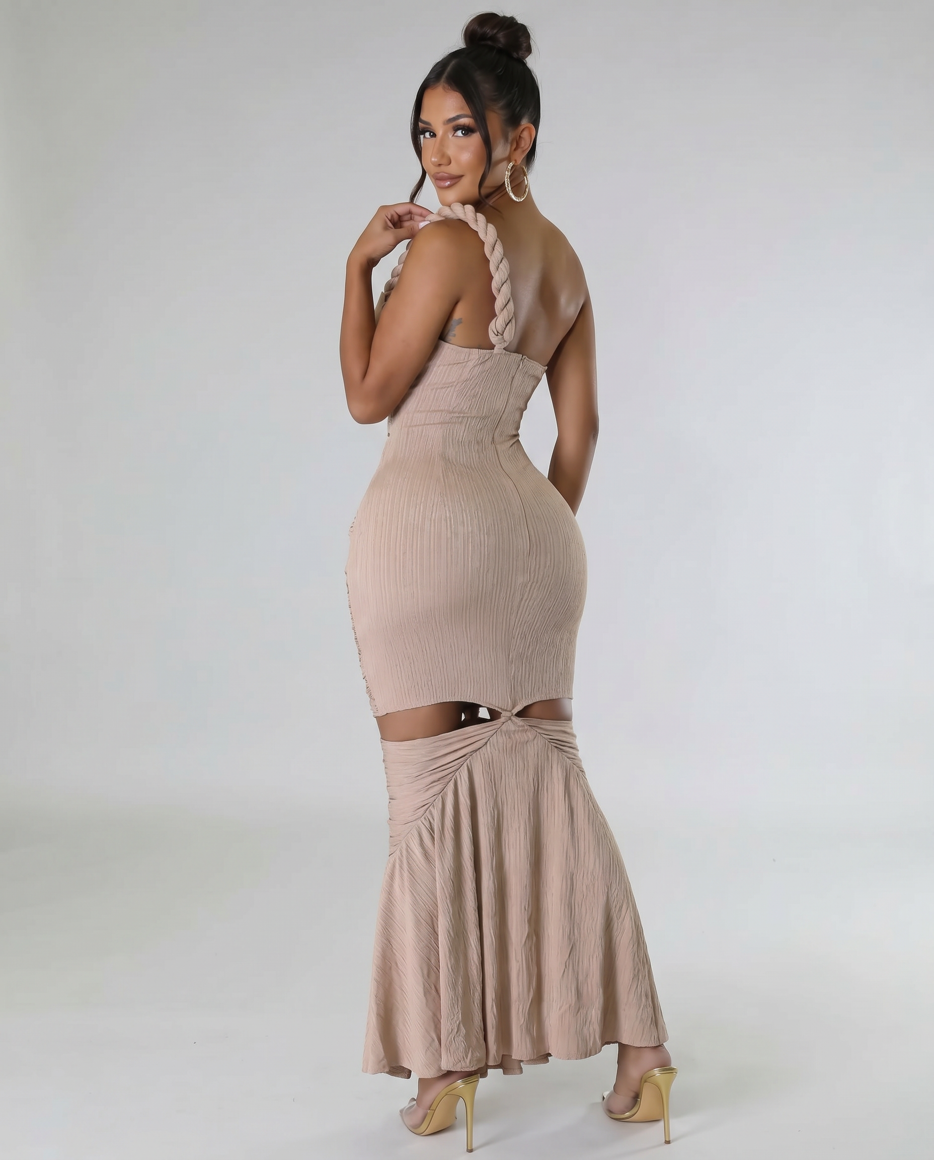 One-Shoulder Cut-Out Maxi Dress
