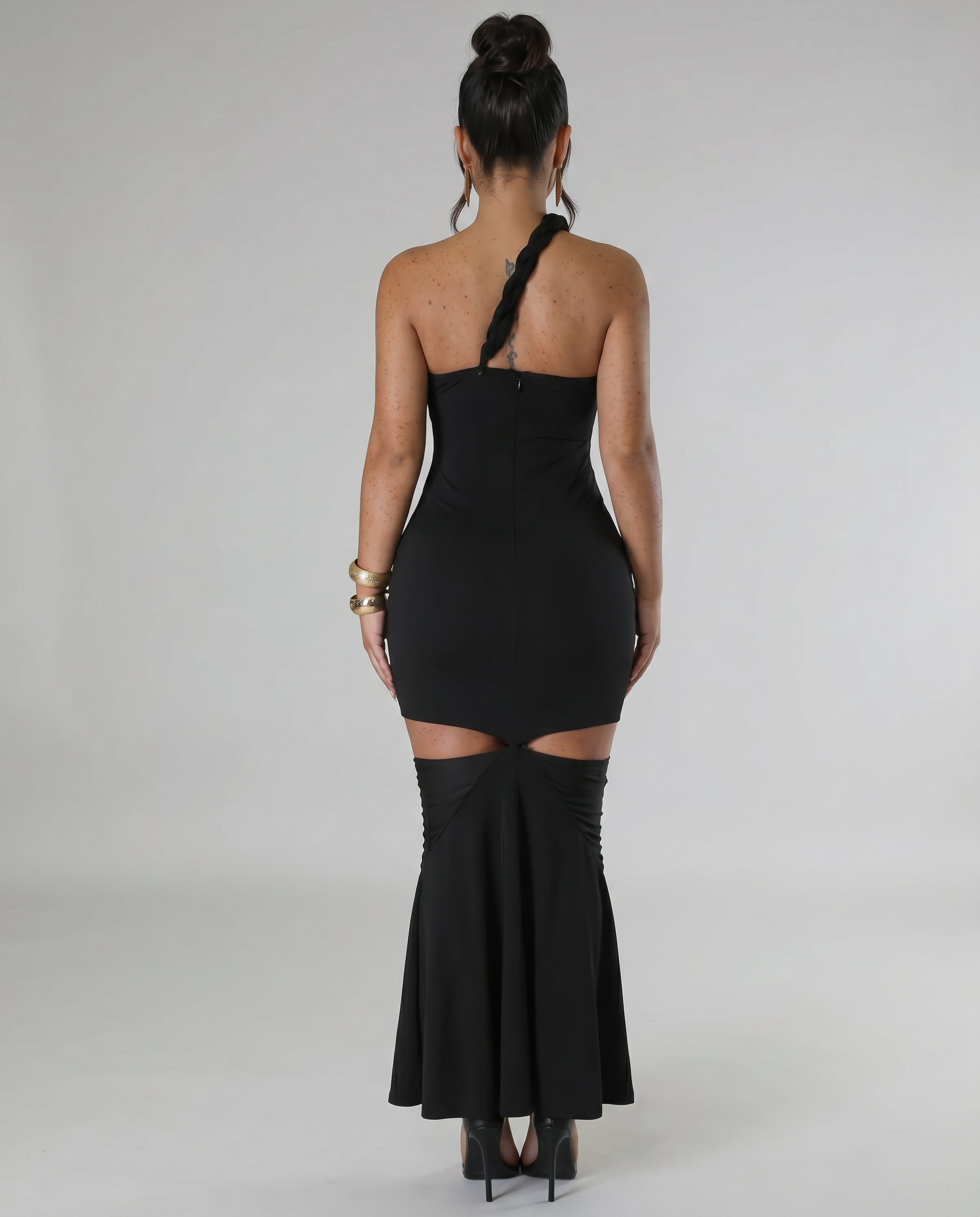 One-Shoulder Cut-Out Maxi Dress