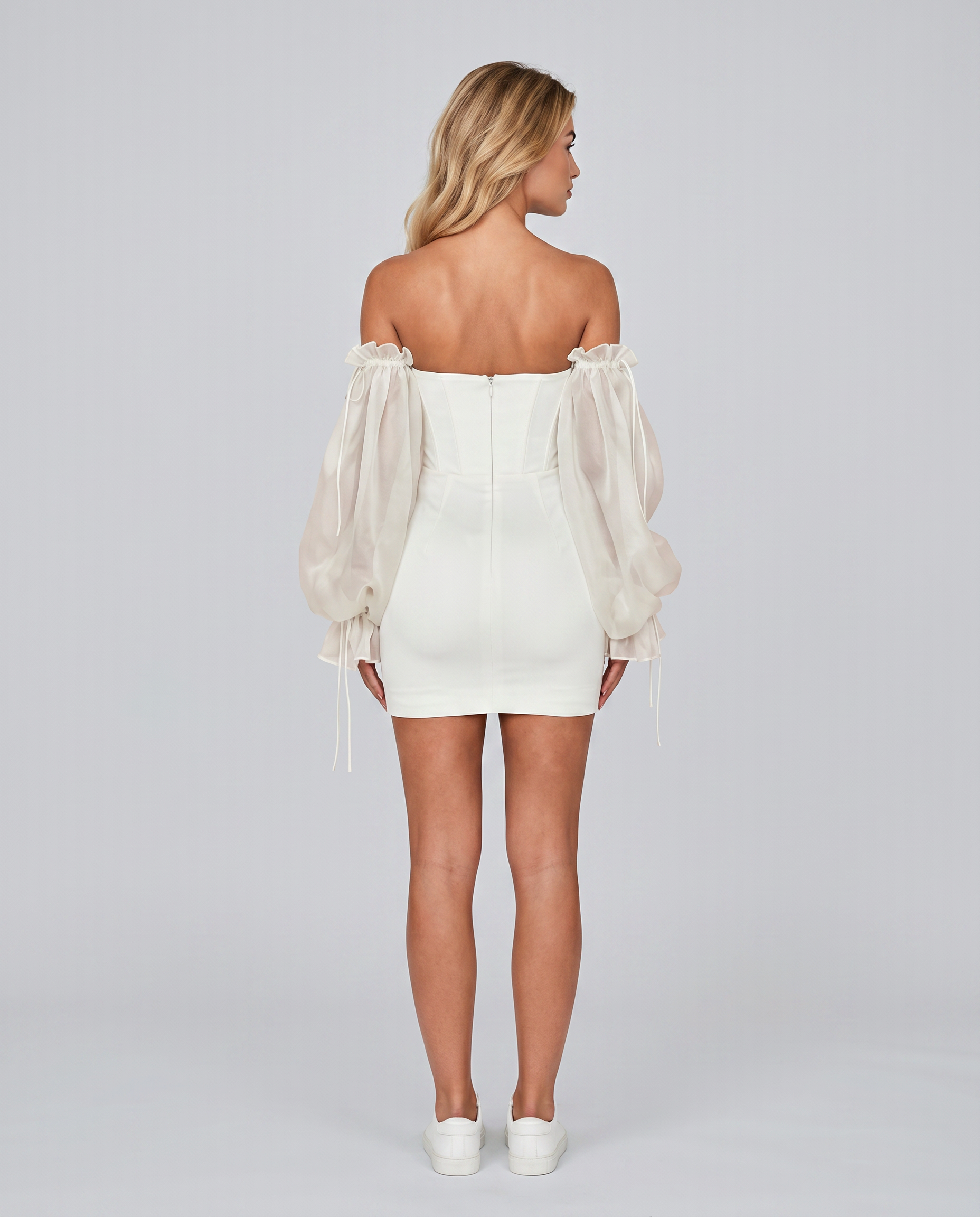 Balloon Sleeve Corset Mini Dress