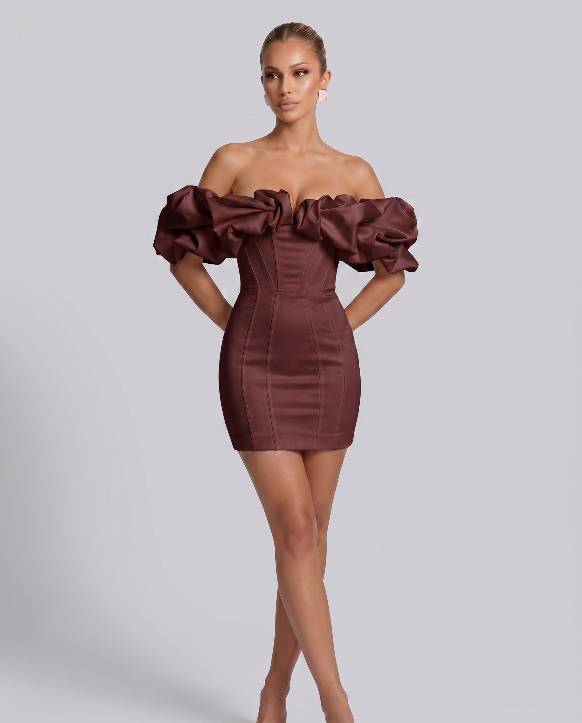 Off-Shoulder Ruffle Mini Dress